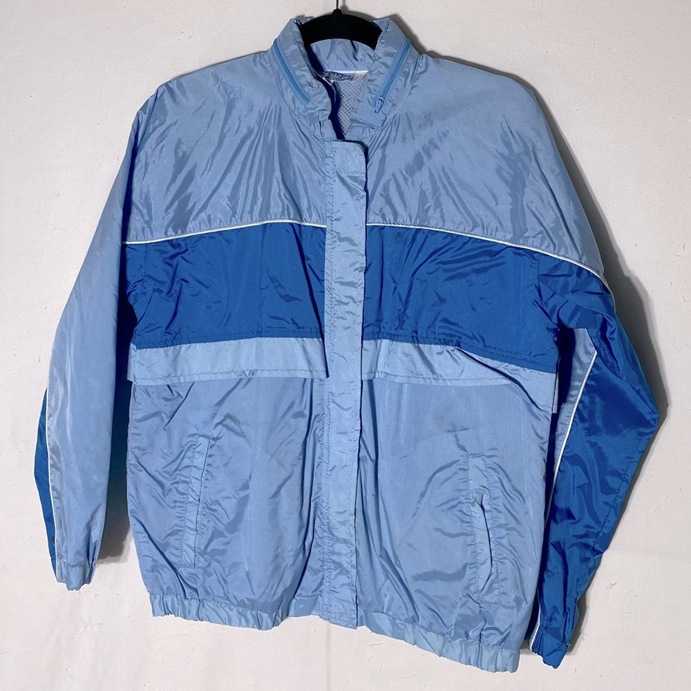 Vintage Slazenger Collection Light Blue Full Zip Windbreaker M Activewear